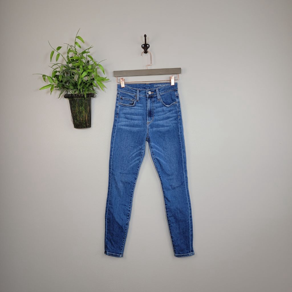 Outerknown S.E.A. 26 Hudson Skinny Jeans Medium Blue Wash Stretch High Rise